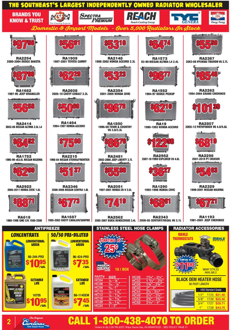 Carolinas Auto Supply House - Circular page 2