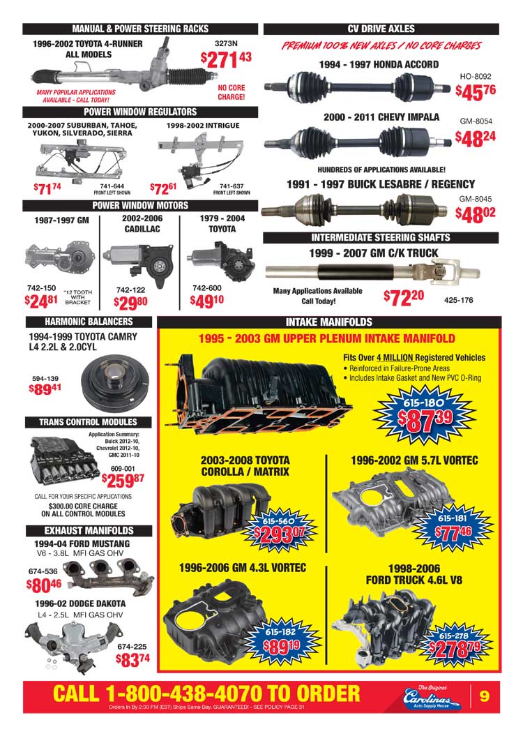 Carolinas Auto Supply House - Circular page 9