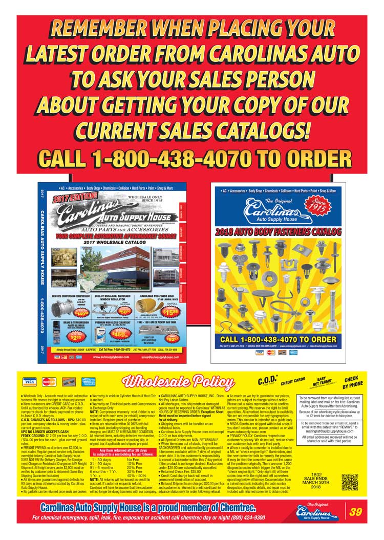 Carolinas Auto Supply House - Circular page 32